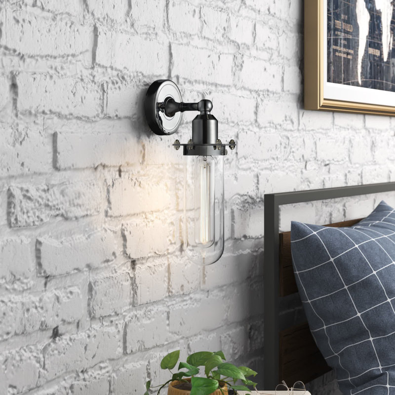 Eleanor Armed Sconce, Clear, Polished Chrome