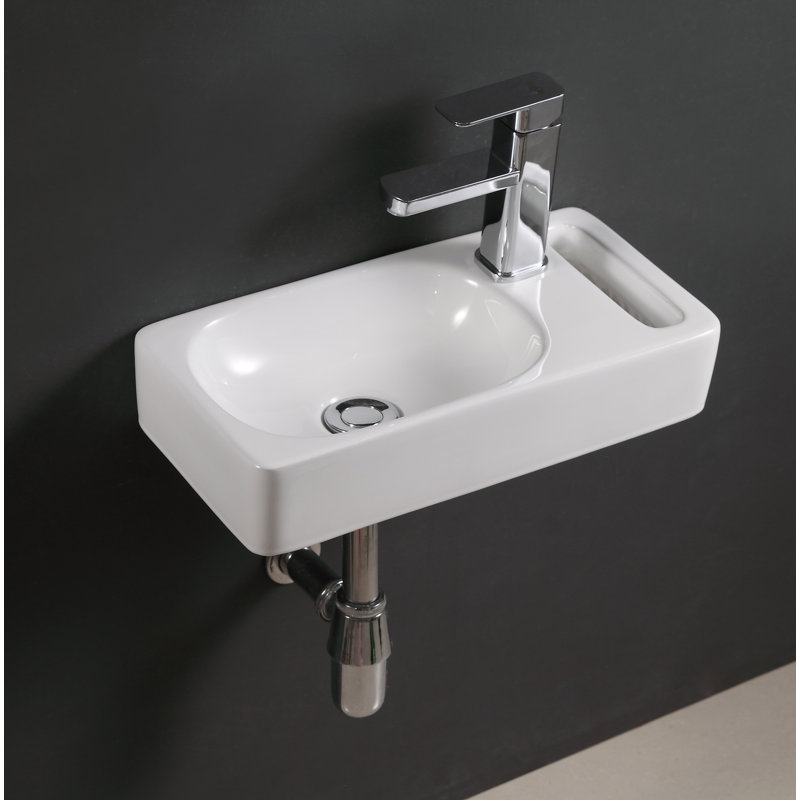 Elanti 8.63'' White Ceramic Rectangular Bathroom Sink