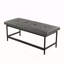 Banc en métal noir et similicuir gris-130374981