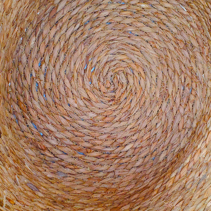 Simple Elements Rattan Basket, 12" H x 14" W x 14" D