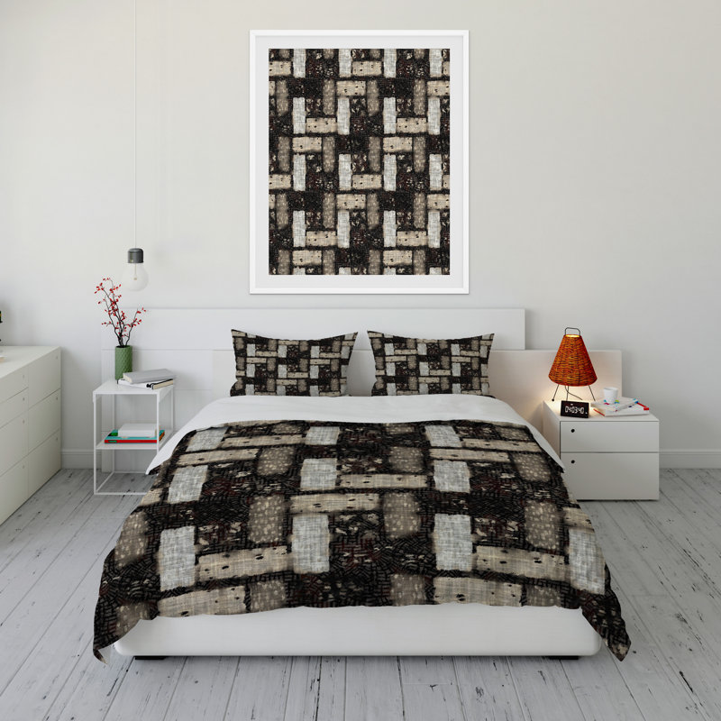 Polyester Twill Geometric Shapes Duvet Cover, Twin Duvet Cover + 1 Standard Pillowcase
