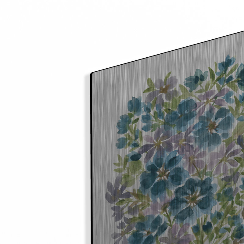 «Blue Blooms» par Yvette St. Amant, art mural en métal, H 16 po x l 12 po