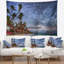 Tapisserie «Seashore Long Palm Trees Bent to Beach»-28490798