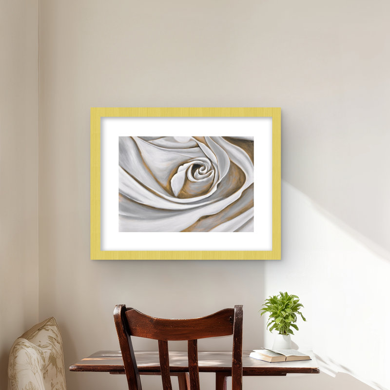 Gros plan sur une rose blanche - imprimé floral mat pour la décoration intérieure