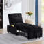 Lit escamotable moderne en velours noir, réglable et confortable pour dormir 4 en 1-904061223-904061221