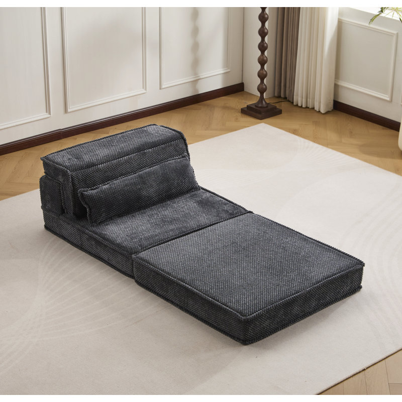 Canapé à compression, canapé-lit convertible au sol, canapé modulaire diy désossé, aucun assemblage requis, tissu polaire circulaire, canapé simple surdimensionné avec 1 coussin