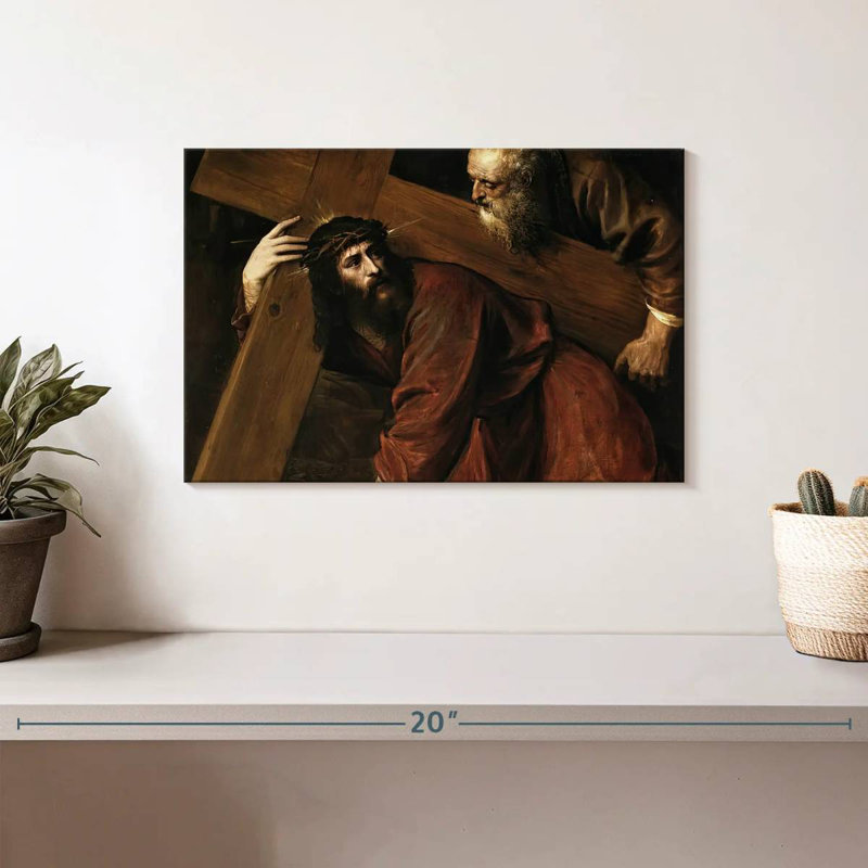 Leisha Christ portant la croix 1560, H 8 po x l 12 po