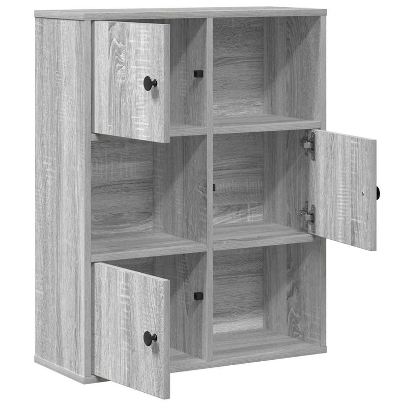 Bookcase 60X24x76.5 Cm Engineered Wood, Grey Sonoma