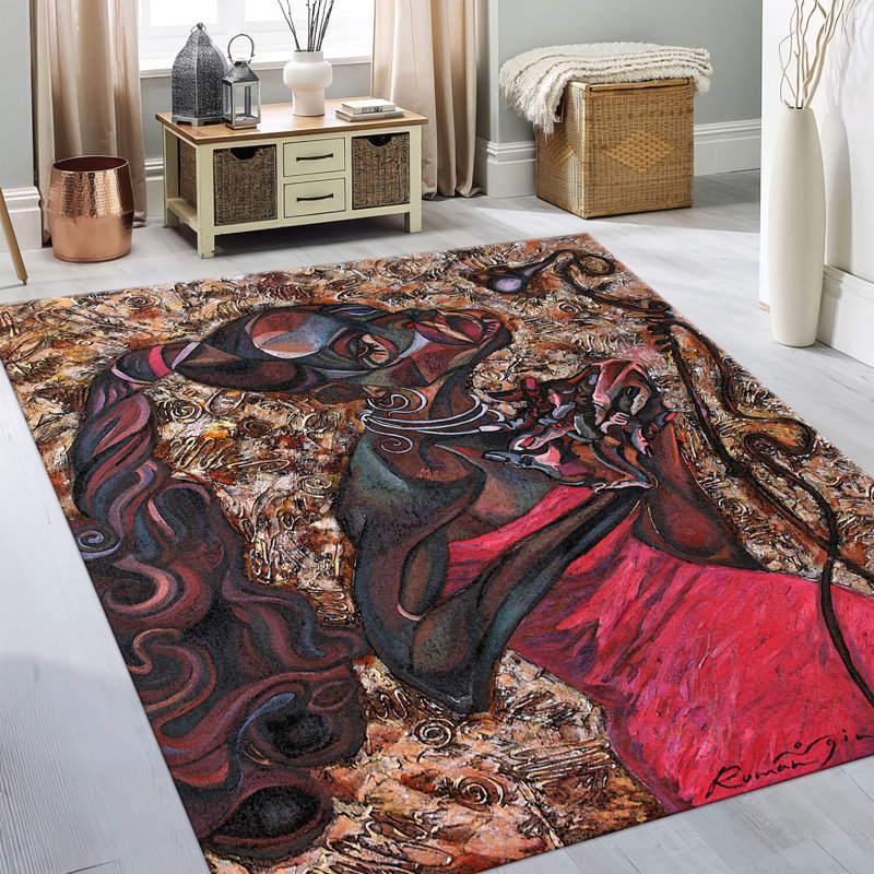 Exquisite Soft Pile Rug With Abstract Geometric Artwork Print Ideal for Home and Office Interiors, Rectangle 3'11" x 5'11"