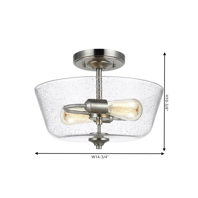 Plafonnier semi-encastré Belton , Nickel brossé