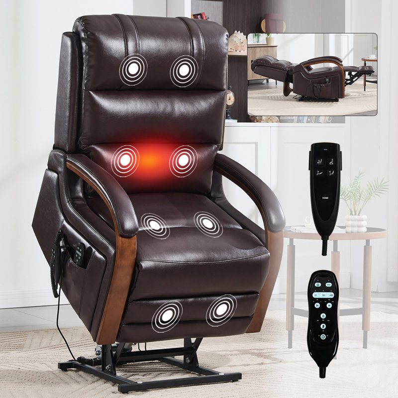 Fauteuil inclinable Power Leatheraire Lift, Noir