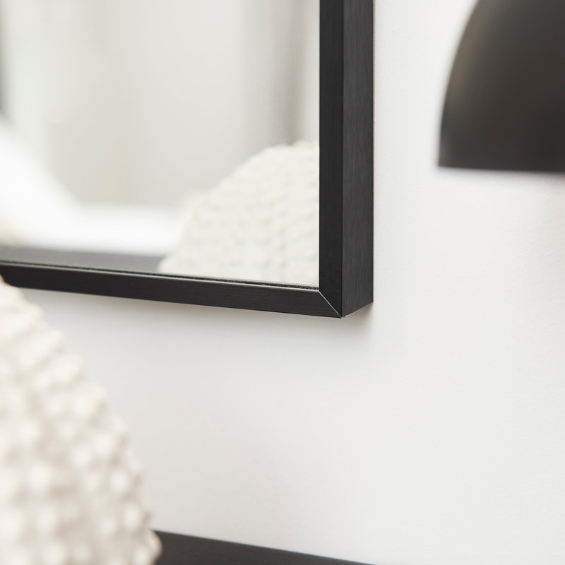 Symari 70x70cm Arch Mirror, Aluminum, Black