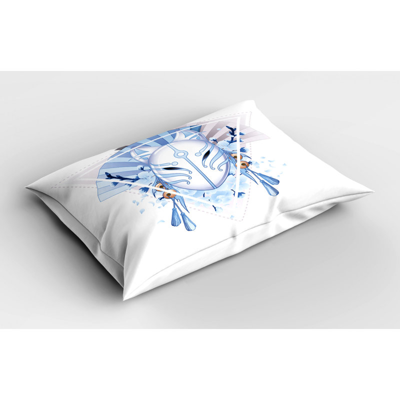 Blue/Gray Polyester Microfiber Piece Sham , Twin