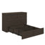 Grand lit escamotable de style campagnard de grande taille, équipé d'une station de charge et d'une plateforme pliable, avec un tiroir de rangement spacieux pour les chambres d'amis-499381782