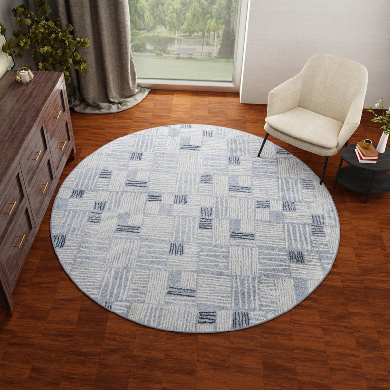 Geometric Area Rug, Round 99.1 cm