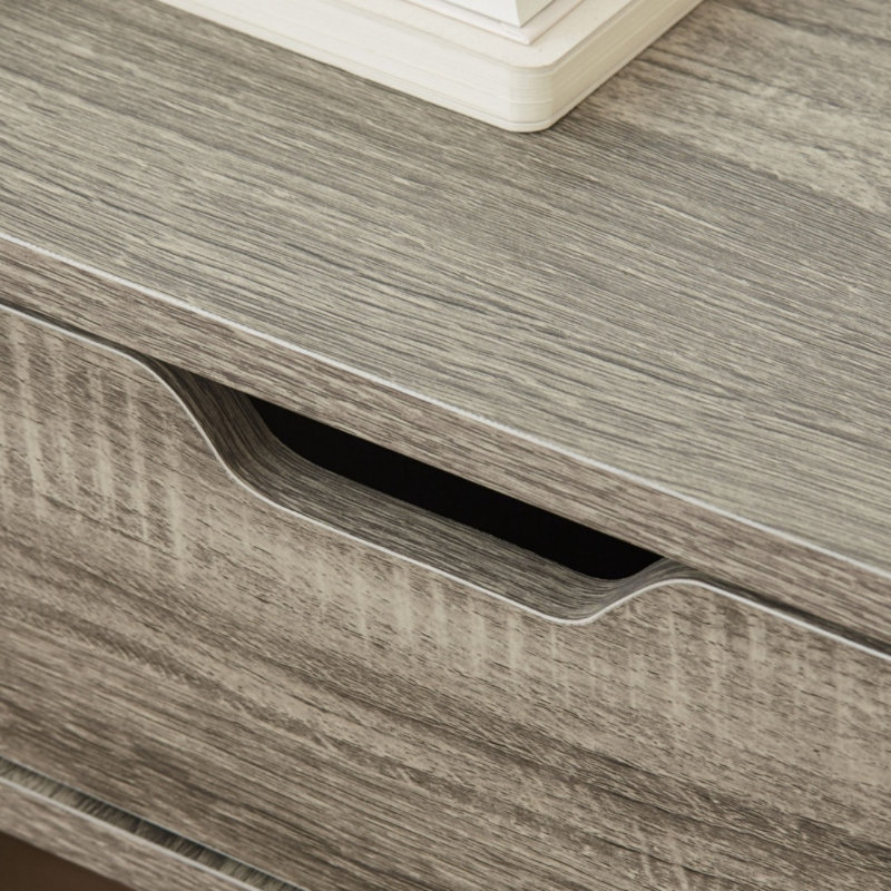 40cm W Engineered Wood Bedside Table, Grey