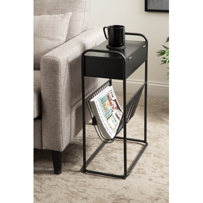 Table d'appoint Ã©troite avec Ã©tagÃ¨re de rangement en fil mÃ©tallique
