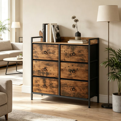 Steel 6 -Drawer Rectangle Accent Cabinet