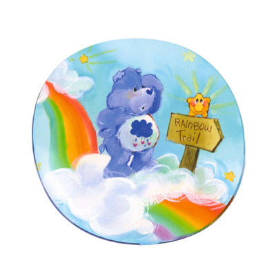 Impressions Vanity Care Bears Grumpy Bear's Adventure Led Compact Mirror For Purse, Lighted Travel Makeup Mirror With 3x Magnification, Printed Artwork, Adjustable Brightness And Touch Sensor