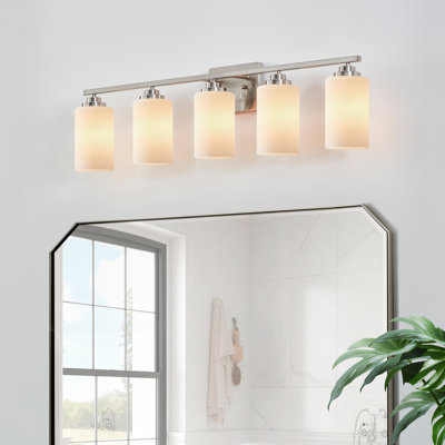 Éclairage pour meuble-lavabo avec verre blanc givré