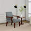 Fabric Accent Arm Chair Set of 2 with Round Wood Table-112553923