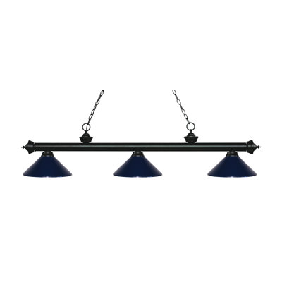Luminaire suspendu linéaire à 3 lumières pour table de billard Chevelle