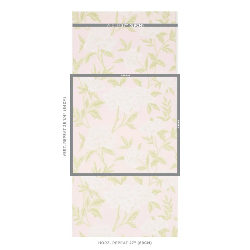 Papier peint floral Whitney, Rougir