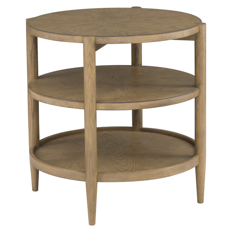 Round End Table, Sunlit Oak
