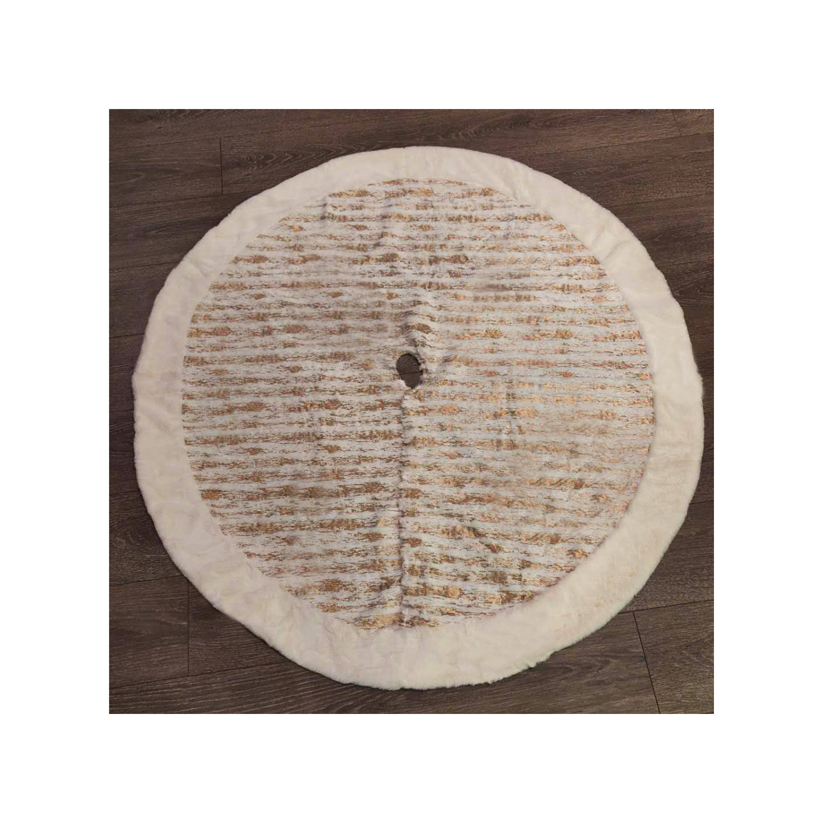 Faux Fur Tree Skirt, Gold, 72" H x 72" W