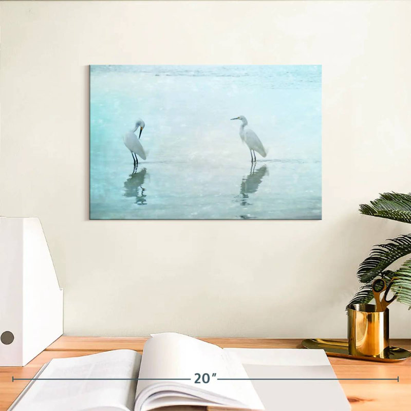 White Cranes, 8" H x 12" W