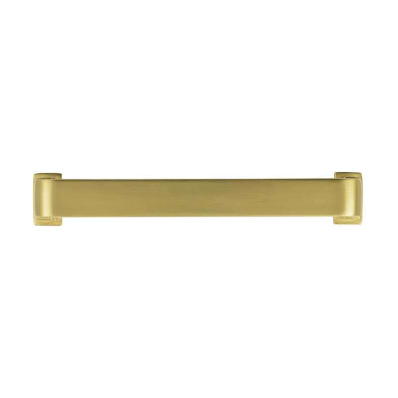 Brighton Collection Handle Pull - Cabinet Pull - Farmhouse Hardware for Drawers & Cabinets, Brushed Golden Brass, 6-5/16"