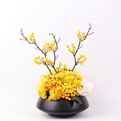 Arrangement floral simulé, plantes en pot, plantes vertes, fleurs artificielles, décorations de bonsaï