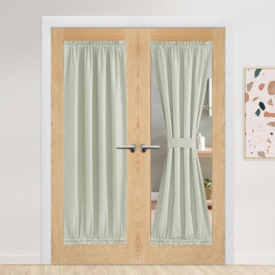 Rideau de porte NICETown pour fenêtre, rideau isolant 100% occultant et isolant pour porte de bureau, 36 po x 72 po, vert clair, 1 panneau avec embrasse