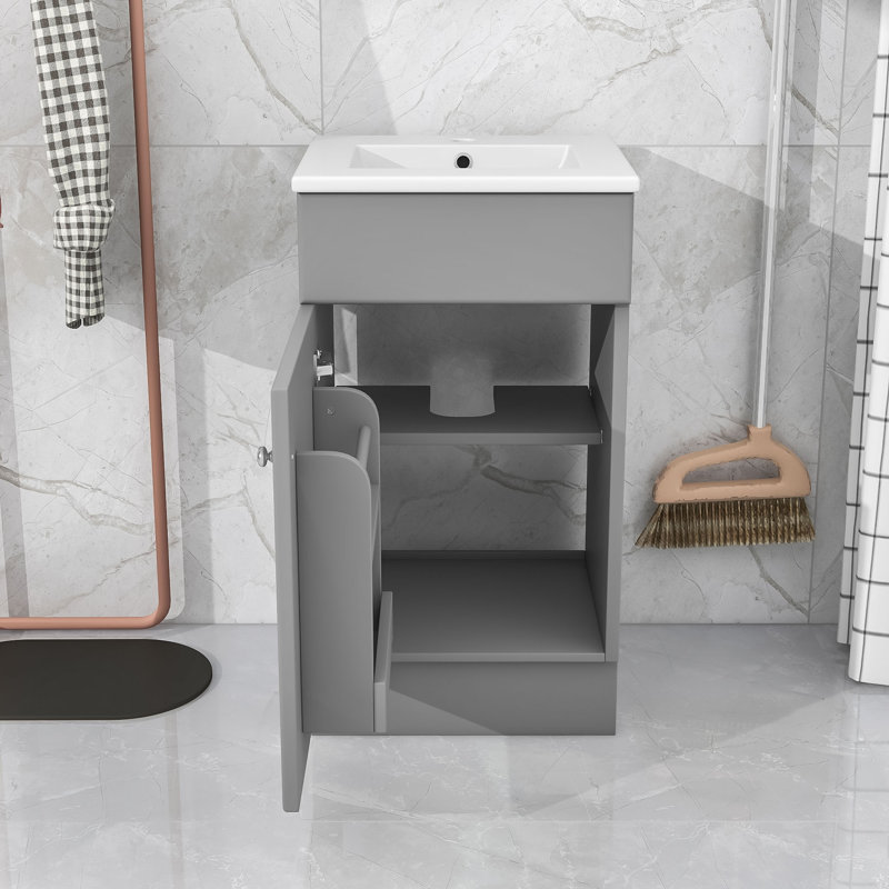 Elegant Bathroom Vanity with Sink and Soft-Close Door, Gris