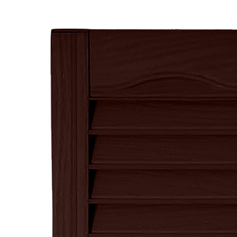Custom Louvred Shutter with Cathedral Top, 56", Burgundy, 7"