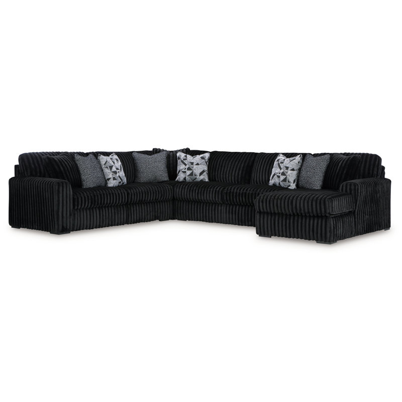 Midnight-Madness Onyx 4-Piece Sectional with Chaise