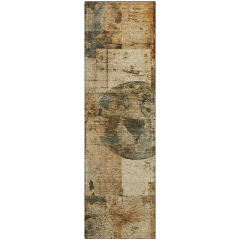 Premium Machine Washable Jakiyra AMF1905 Global Rug, Runner 2'3" x 7'6"