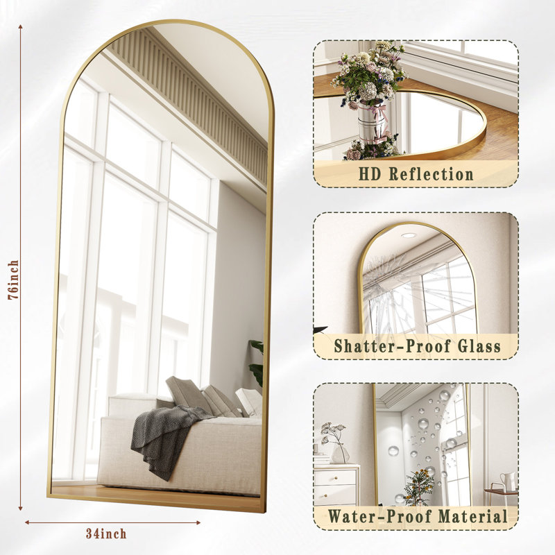 Oversized Full Length Mirror Arch Floor Mirror Wall Mirror Hanging Or Leaning Full Body Mirror With Stand