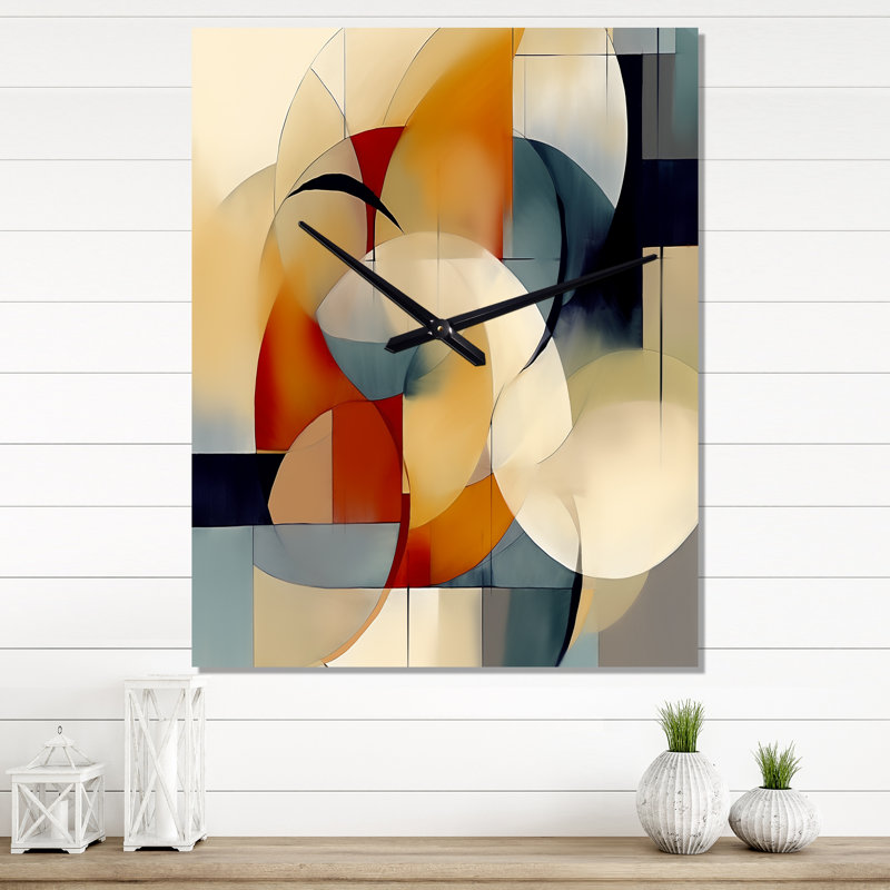 Jacarius - Horloge murale géométrique moderne, H 32 po x l 24 po x P 1 po
