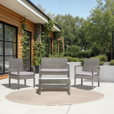 Dianna 4 Piece Rattan Sofa Seating Group with Cushions by Sol 72 Outdoor