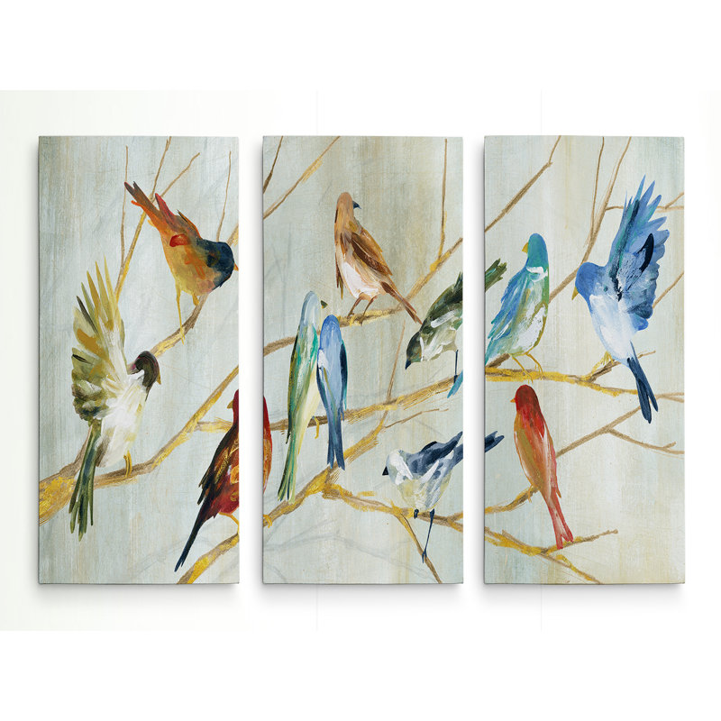 Printemps - 3 pièces, reproduction d'art sur toile, H 24 po x l 36 po x P 1,5 po