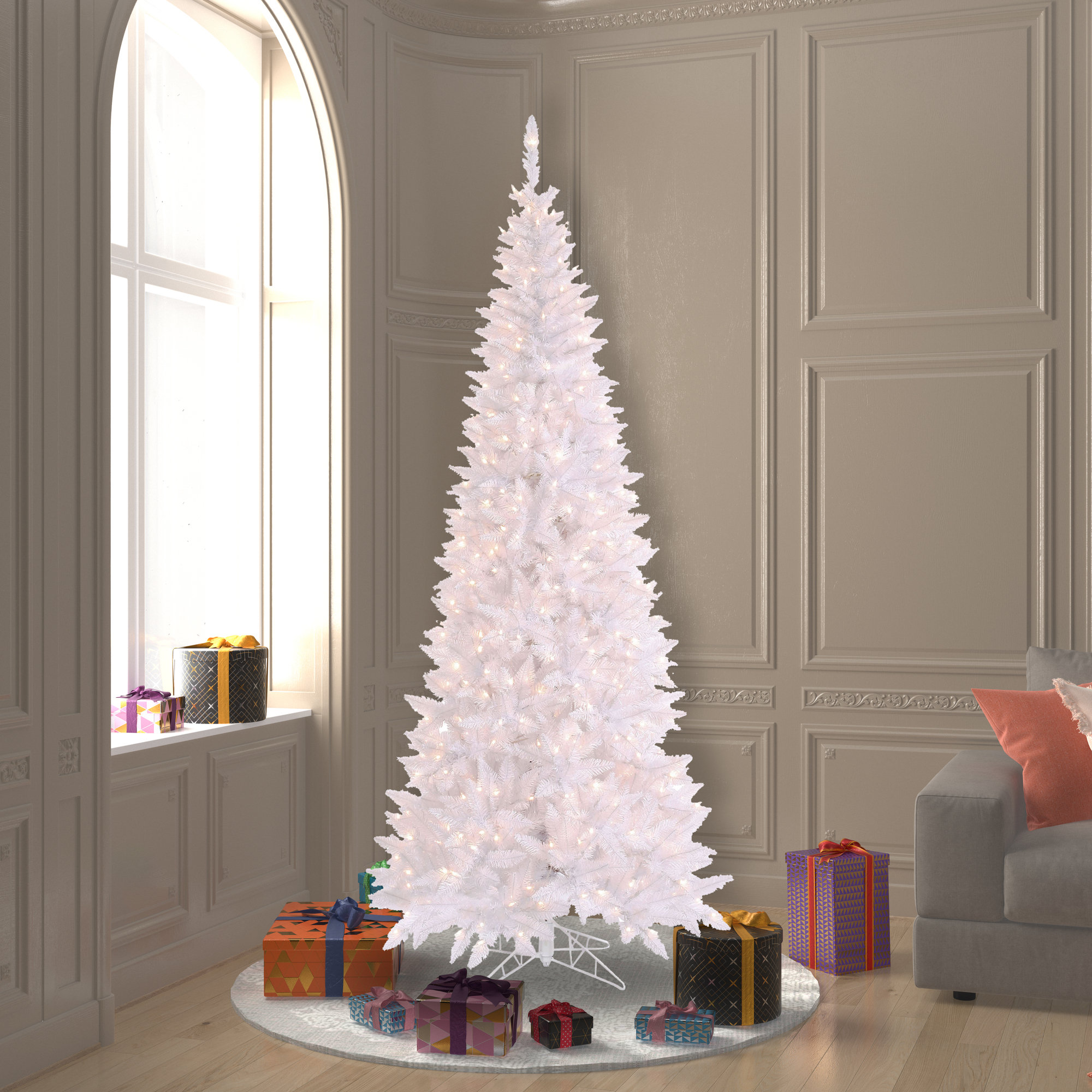 White Slim Christmas Tree