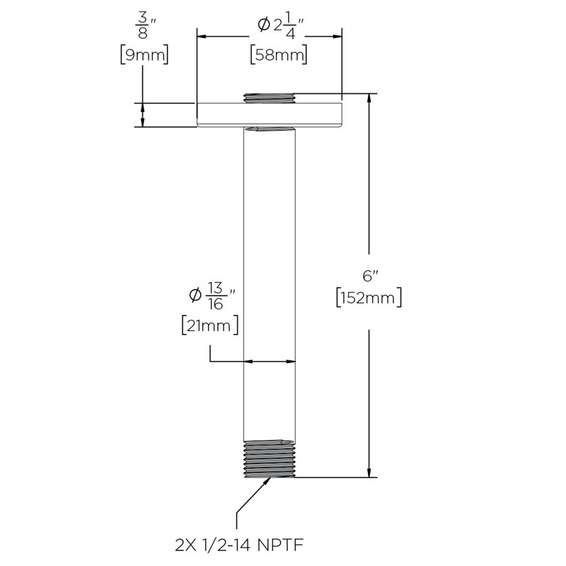 Brushed Nickel 7-Inch Ceiling-Mounted Shower Arm