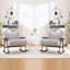Chaise berçante grise pour salon en métal robuste avec base en mousse-118082510