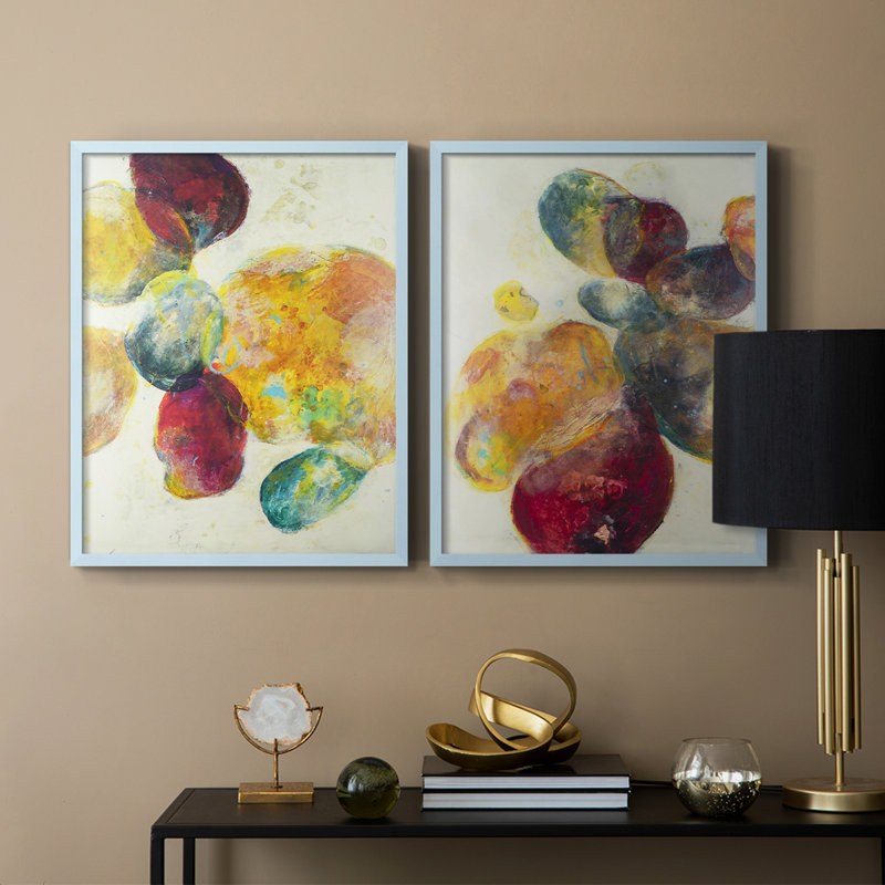 «Earthy Fragments I», reproduction encadrée de qualité supérieure - prête à être accrochée - aucun clou requis - aucun clou requis