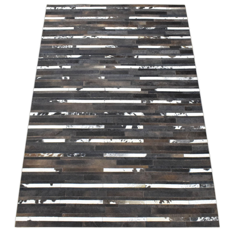 Tapis brun et blanc en cuir véritable Luxury Handon