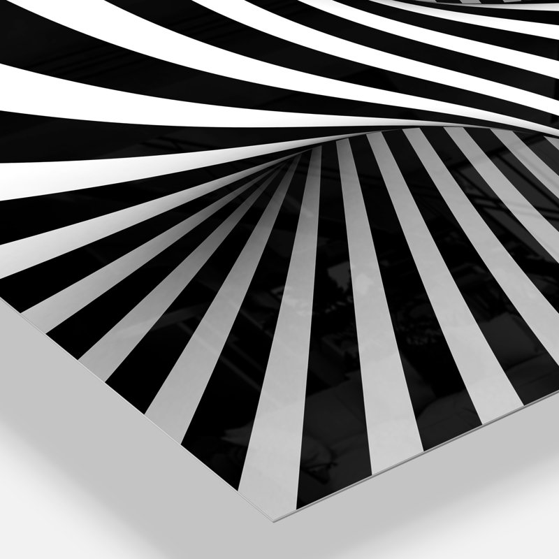 Black and White Spiral - Digital Metal Wall Art, 30" H x 40" W, Metal