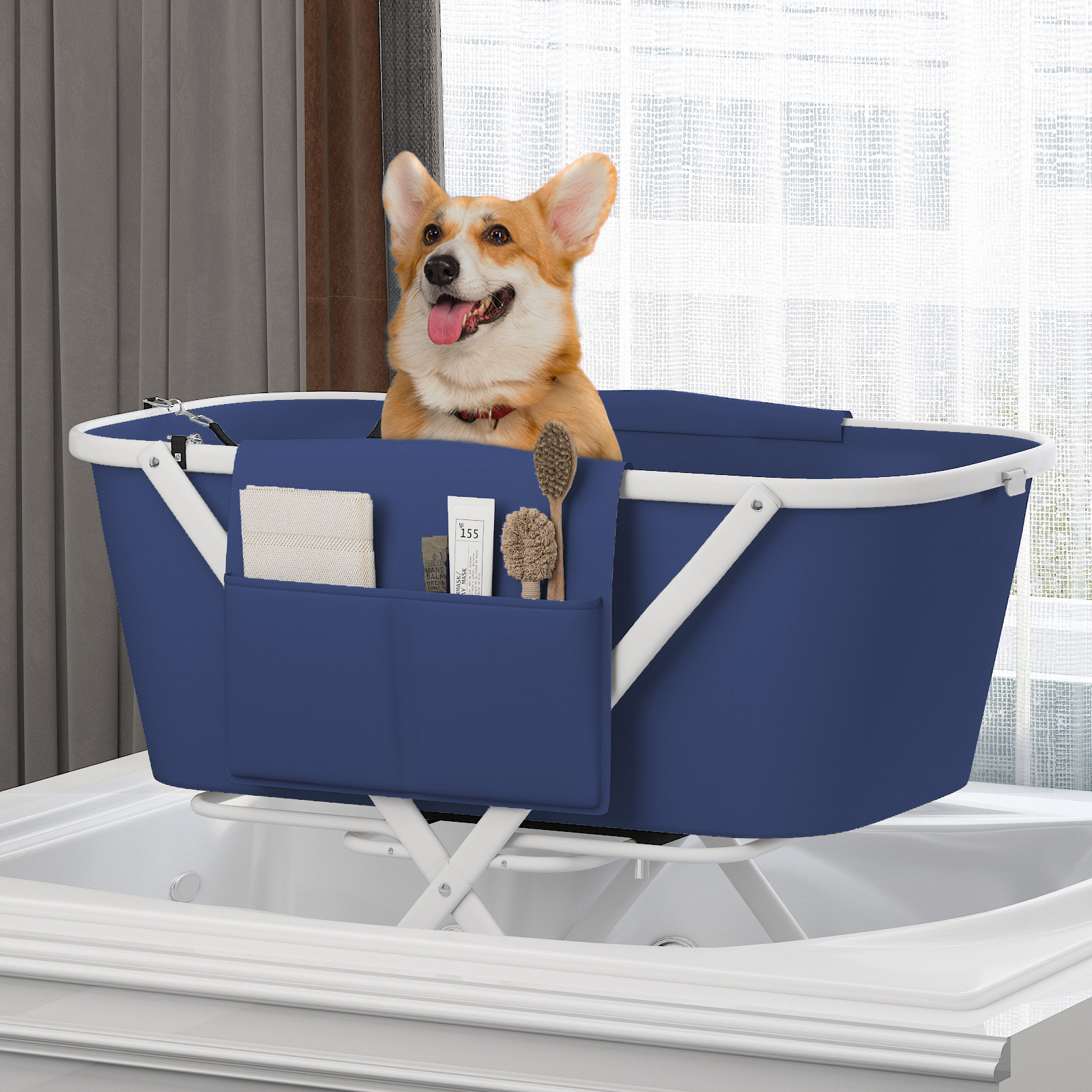 Dog Bathing Supplies Portable Elevated Dog Bath Tub With Foldable ...