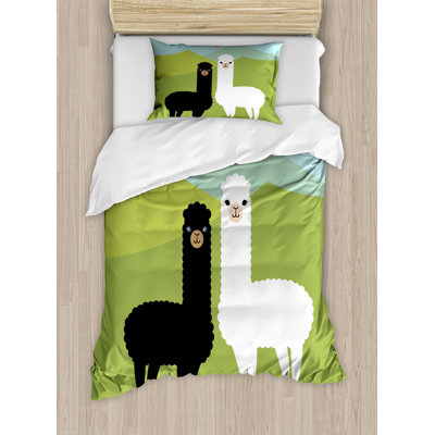 Heckman Green/White/Black Microfibre 350 TC Duvet Cover Set