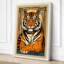 Tiger in Gold Frame Art Deco - Wrapped Canvas-556185524-556185530